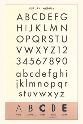 Vintage Journal Font Sample Chart, Futura by Found Image Press