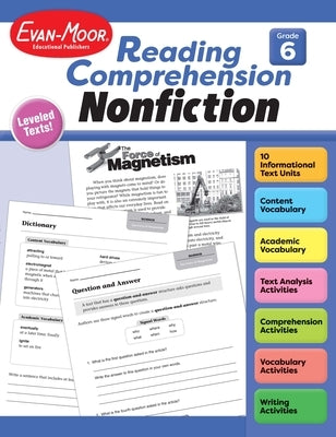 Reading Comprehension: Nonfiction, Grade 6 Teacher Resource by Evan-Moor Educational Publishers