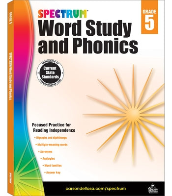 Spectrum Word Study and Phonics, Grade 5: Volume 84 by Spectrum