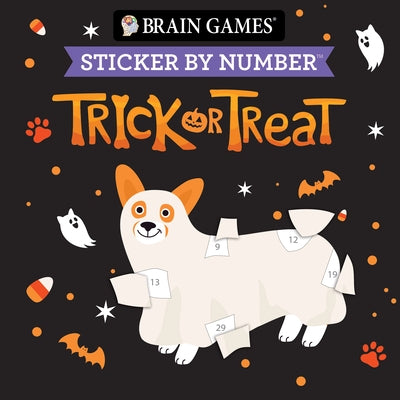 Brain Games - Sticker by Number Compact Edition: Trick or Treat Spooky Cute Halloween 7x7 Inches Boo Basket Stuffer, Travel Size Activity Book for Adu by Publications International Ltd