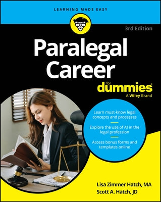 Paralegal Career for Dummies by Hatch, Lisa Zimmer