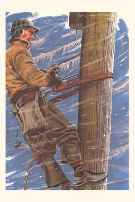Vintage Journal Lineman with Icy Wires by Found Image Press