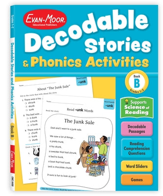 Decodable Stories and Phonics Activities, Level B, Grade 1 - 2 Workbook by Evan-Moor Educational Publishers