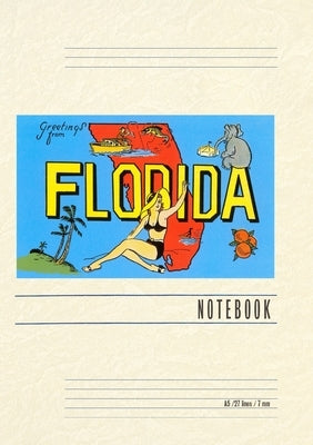 Vintage Lined Notebook Greetings from Florida, Map by Found Image Press