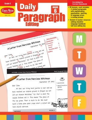 Daily Paragraph Editing, Grade 6 Teacher Edition by Evan-Moor Educational Publishers