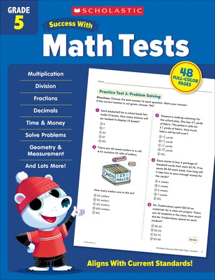 Scholastic Success with Math Tests Grade 5 Workbook by Scholastic Teaching Resources