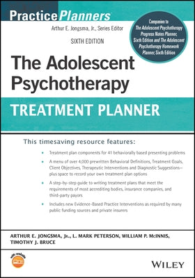 The Adolescent Psychotherapy Treatment Planner by Jongsma, Arthur E.