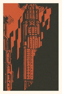 Vintage Journal Woodcut of Skyscraper by Found Image Press