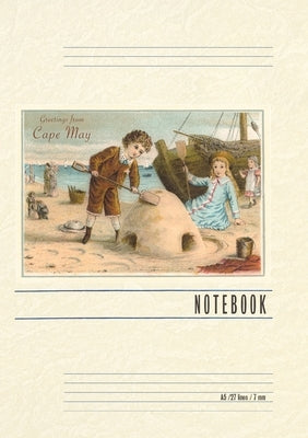 Vintage Lined Notebook Greetings from Cape May, New Jersey, Children on Beach by Found Image Press