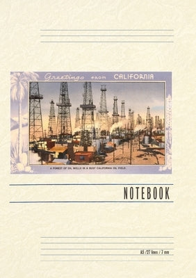 Vintage Lined Notebook Greetings from California, Oil Wells by Found Image Press
