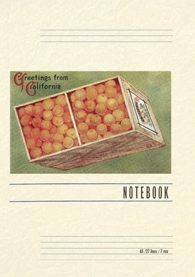 Vintage Lined Notebook Greetings from California, Orange Crate by Found Image Press