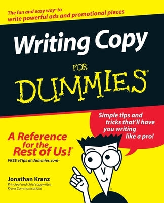 Writing Copy for Dummies by Kranz, Jonathan