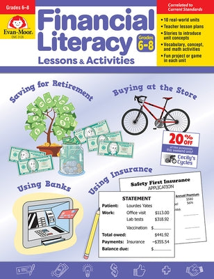 Financial Literacy Lessons and Activities, Grade 6 - 8 Teacher Resource by Evan-Moor Educational Publishers