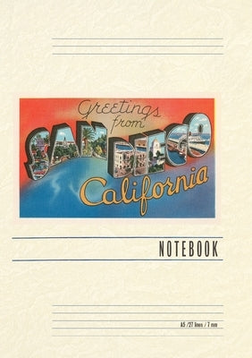 Vintage Lined Notebook Greetings from San Diego, California by Found Image Press