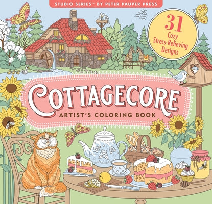 Cottagecore Adult Coloring Book (31 Stress-Relieving Designs) by Peter Pauper Press Inc