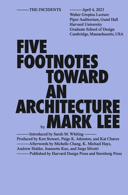 Five Footnotes Toward an Architecture by Lee, Mark