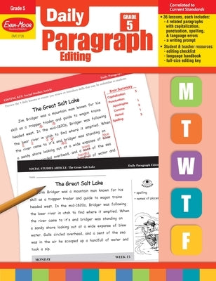 Daily Paragraph Editing, Grade 5 Teacher Edition by Evan-Moor Educational Publishers