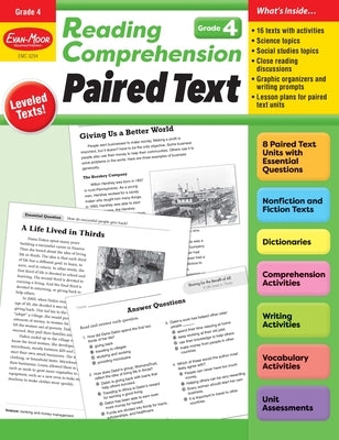 Reading Comprehension: Paired Text, Grade 4 Teacher Resource by Evan-Moor Educational Publishers