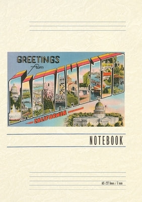 Vintage Lined Notebook Greetings from Sacramento, California by Found Image Press