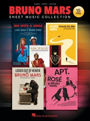 Bruno Mars Sheet Music Collection: 15 of Bruno's Biggest Hits Arranged for Piano, Voice, and Guitar, with Chord Symbols, Guitar Chord Frames, and Full by Bruno Mars