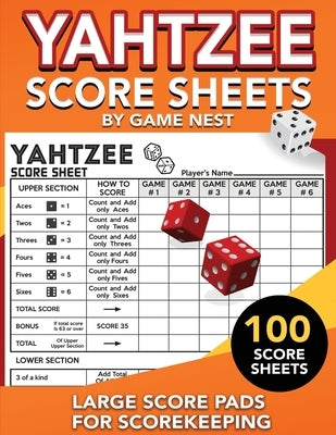 Yahtzee Score Sheets: 100 Large Score Pads for Scorekeeping 8.5" x 11" Yahtzee Score Cards by Nest, Game