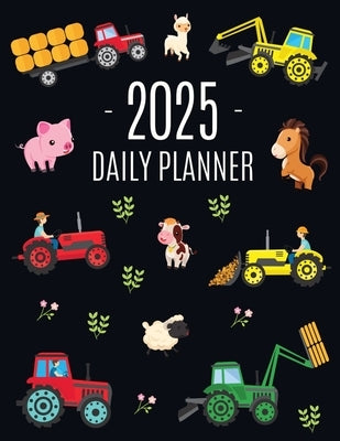 Farm Planner 2025: Cool Daily Agenda for 2025 Scheduler With Tractors & Funny Farm Animals (12 Months) Organizer with Cow, Sheep, Horse, by Press, Happy Oak Tree