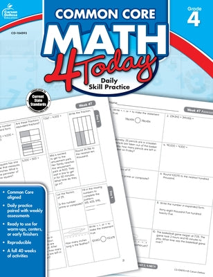 Common Core Math 4 Today, Grade 4: Daily Skill Practice Volume 7 by McCarthy