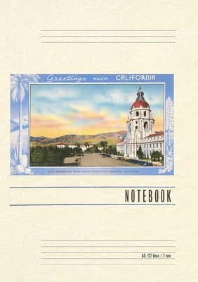 Vintage Lined Notebook Greetings from California, Pasadena by Found Image Press