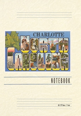 Vintage Lined Notebook Greetings from Charlotte, North Carolina by Found Image Press