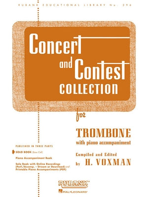 Concert and Contest Collection for Trombone - Solo Book Only Intermediate Trombone Songbook Repertoire Grade 3 to 4 Sheet Music for Students, Audition by Voxman, H.
