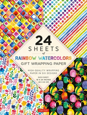 Rainbow Watercolors Gift Wrapping Paper - 24 Sheets: 18 X 24 (45 X 61 CM) Wrapping Paper by Tuttle Studio