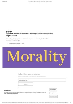 Against Morality by McLaughlin, Rosanna