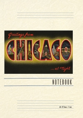 Vintage Lined Notebook Greetings from Chicago at Night by Found Image Press