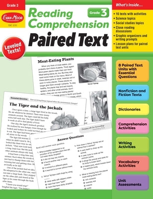 Reading Comprehension: Paired Text, Grade 3 Teacher Resource by Evan-Moor Educational Publishers