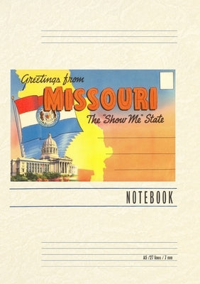 Vintage Lined Notebook Postcard Folder, Greetings from Missouri by Found Image Press