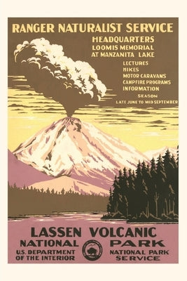 Vintage Journal Lassen Volcanic National Park Travel Poster by Found Image Press