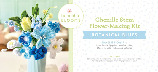 Bendable Blooms Chenille Stem Flower-Making Kit Botanical Blues: Everything You Need to Make a Beautiful Floral Bouquet: Over 140 Chenille Stems with by Better Day Books