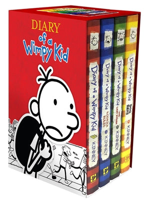 Diary of a Wimpy Kid Box of Books 1-4 Hardcover Gift Set: Diary of a Wimpy Kid, Rodrick Rules, the Last Straw, Dog Days by Kinney, Jeff