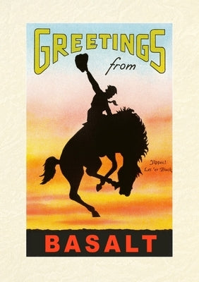 Vintage Lined Notebook Greetings from Basalt, Bronco by Found Image Press