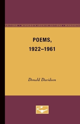 Poems, 1922-1961 by Davidson, Donald