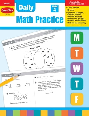 Daily Math Practice, Grade 4 Teacher Edition by Evan-Moor Educational Publishers