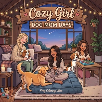 Cozy Girl Dog Mom Days: Cute Comfy Homebody Adult & Teen Coloring Book Easy Bold Line Hygge Design, Relaxing Home Comfort Adorable Puppy Scenes & Dail by Vibes, Cozy Coloring