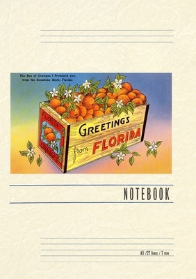 Vintage Lined Notebook Greetings from Florida, Orange Crate by Found Image Press