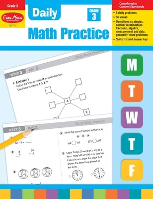 Daily Math Practice, Grade 3 Teacher Edition by Evan-Moor Educational Publishers