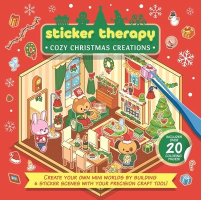 Sticker Therapy: Cozy Christmas Creations: Create Your Own Mini Worlds by Building 6 Sticker Scenes with Your Precision Craft Tool by Igloobooks