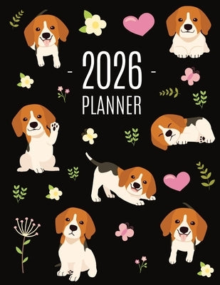 Beagle Planner 2026: Cute Daily Organizer (12 Months) Pretty Scheduler With Friendly Pooch by Press, Happy Oak Tree