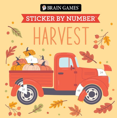 Brain Games - Sticker by Number Compact Edition: Harvest 7x7 Inches Cozy Fall Activity & Thanksgiving Gift, Travel Size Activity Book for Adults & Kid by Publications International Ltd