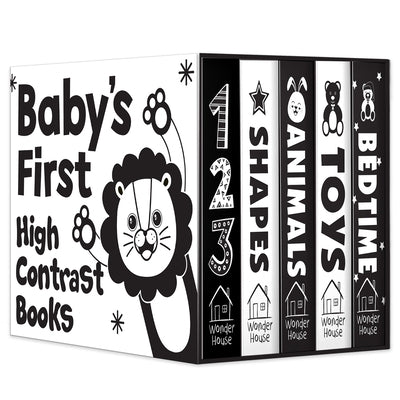 Baby's First High-Contrast Books Boxed Set [Box Set of 5] - Age Group: 0+ / Black and White Tummy Time Books /Illustrated Board Book for Kids/Toddlers by Wonder House Books