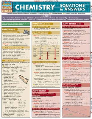 Chemistry Equations & Answers: A Quickstudy Laminated Reference Guide by Jackson, Mark